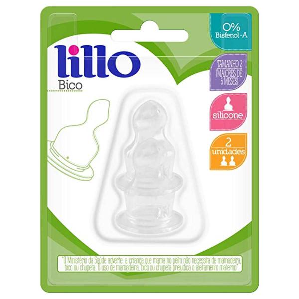 Imagem de Kit 2 Bicos de Silicone Para Mamadeiras Clássica 6m+ Lillo