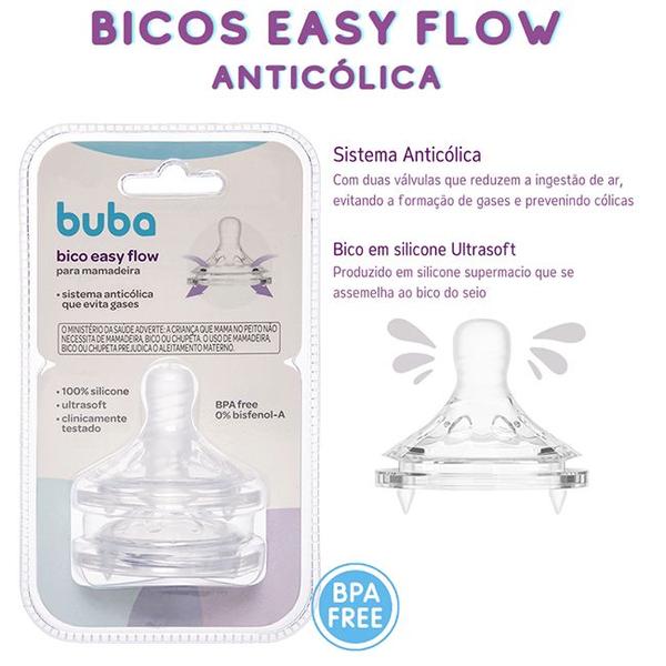 Imagem de Kit 2 Bicos Para Mamadeira Easy Flow Pétala Fluxo 1 +0m - Buba