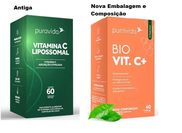 Imagem de Kit 2 Bio Vit C+ 1000MG 60 cáps Puravida -Vitamina C