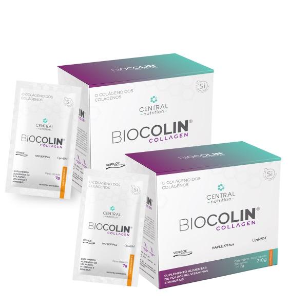 Imagem de Kit 2 Biocolin Collagen Colágeno Verisol 30Sachê Central Nutrition