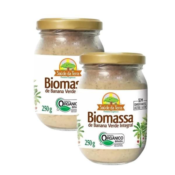 Imagem de Kit 2 Biomassa De Banana Verde Integral 250g Dacolônia