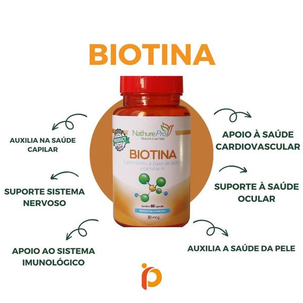 Imagem de Kit 2 Biotina 60 Cápsulas 30mcg