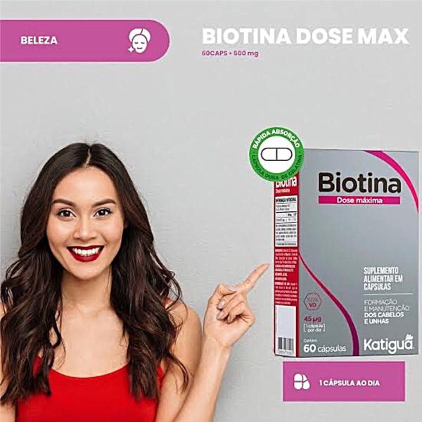 Imagem de Kit 2 Biotina Dose Máxima 60 Cápsulas - Katigua