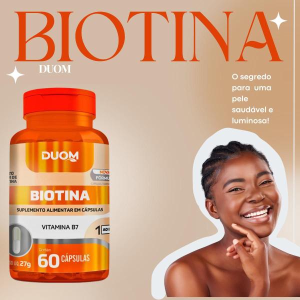 Imagem de Kit 2 Biotina pura original cabelos e unhas Vitamina b7  Suplemento alimentar natural em cápsulas