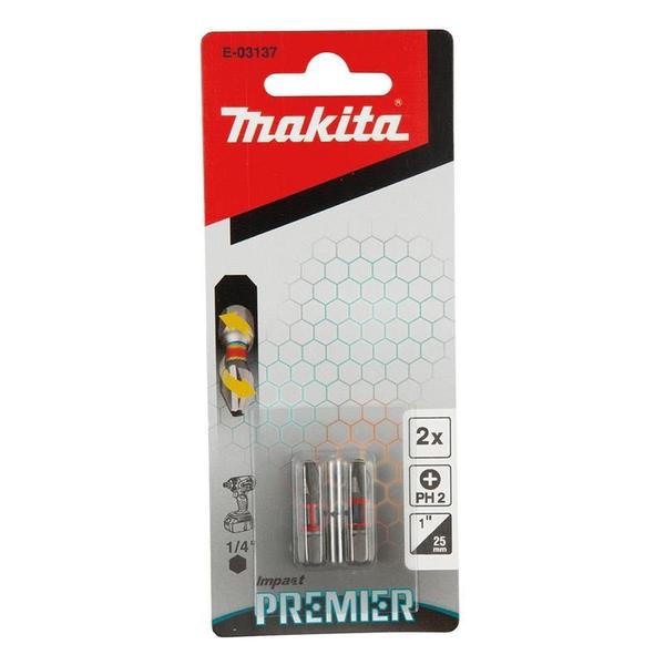 Imagem de Kit 2 Bits Phillips Torcao 25Mm Ph2 Premier Makita E-03137