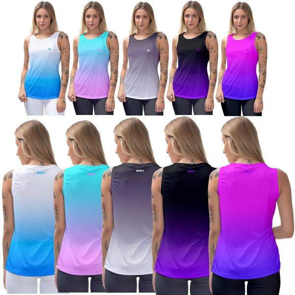 Imagem de Kit 2 Blusa Cavada Regata Feminina Moda Fitness Musculação Corrida Academia