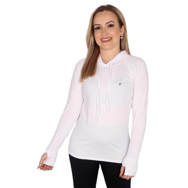 Imagem de Kit 2 Blusa Feminina Com Capuz - Proteção Uv50+ 1 Preta 1 Branca