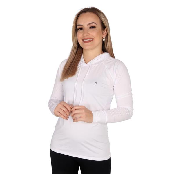 Imagem de Kit 2 Blusa Feminina Com Capuz - Proteção Uv50+ 1 Preta 1 Branca