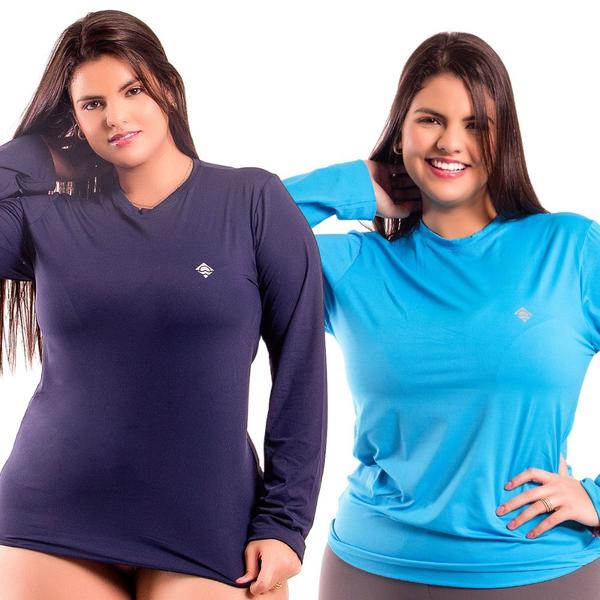 Imagem de KIT 2 Blusa Feminina Plus Size De Proteção Solar UV