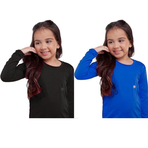 Imagem de Kit 2 Blusa Infantil Térmica Uv50+ Menina Proteção Solar