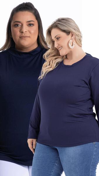 Imagem de Kit 2 blusas térmica feminina manga longa peluciada plus size 503.510m