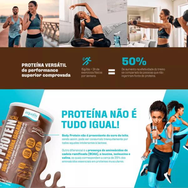 Imagem de Kit 2 Body Protein Cacau 600g Equaliv