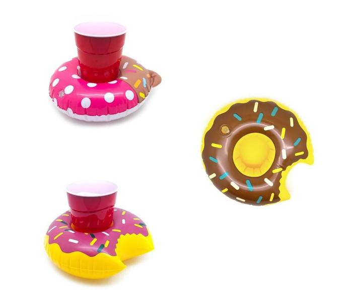 Imagem de Kit 2 Boias Porta Copo Donuts Flutuador Praia Piscina Festa