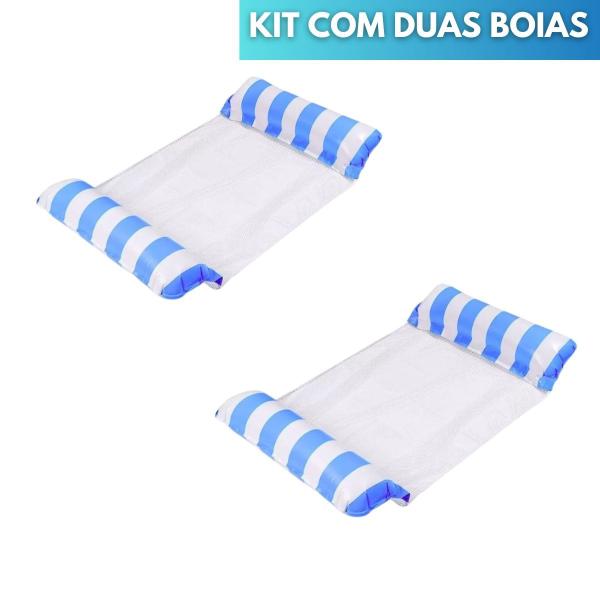 Imagem de Kit 2 Boias Rede Piscina Cama Flutuante Reclinável Inflável