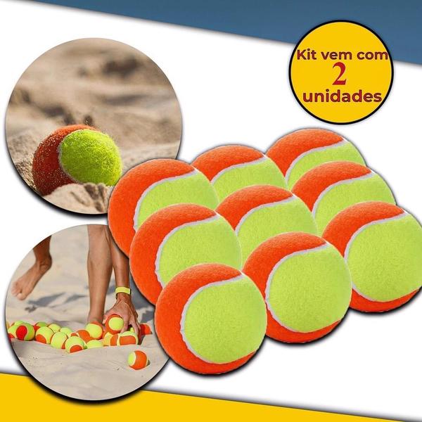 Imagem de Kit 2 Bolas Beach Tennis Profissional Bolinha Tênis Praia