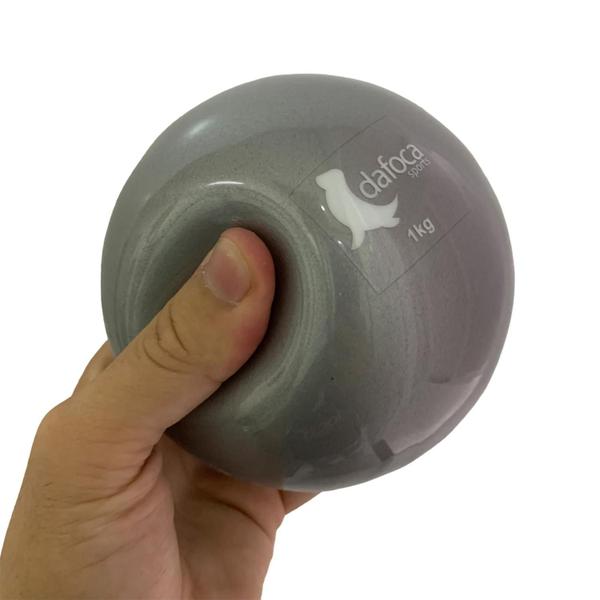 Imagem de Kit 2 Bolas De Peso Macias Toning Ball Peso 1Kg DS1061 Prata Dafoca Sports Sports