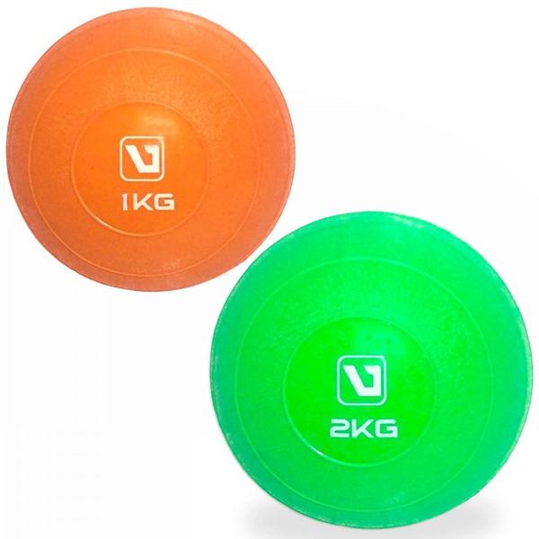 Imagem de Kit 2 Bolas de Peso para Execicios 1kg + 2kg Liveup  Liveup Sports 