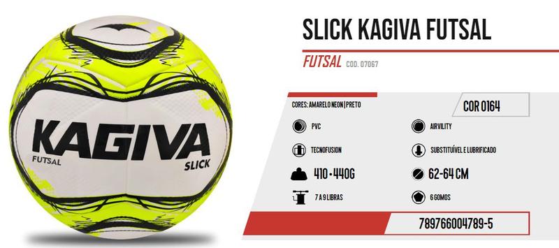 Imagem de Kit 2 Bolas Futsal Kagiva Slick + 1 Bomba de Ar