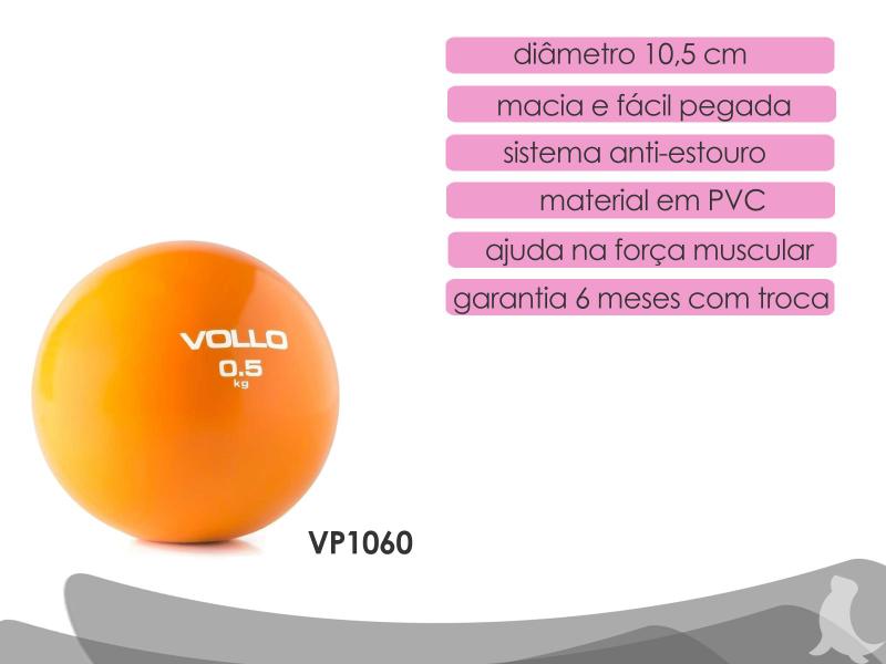 Imagem de Kit 2 Bolas Tonificadora Peso Tonning Ball Vollo VP1060 500g Cada