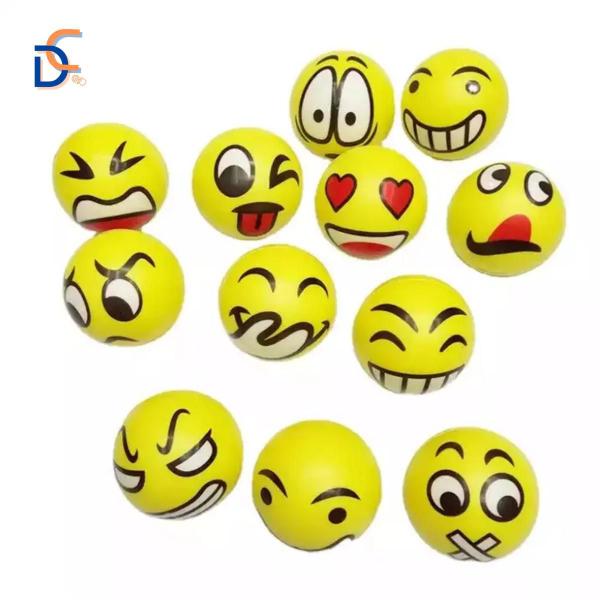 Imagem de Kit 2 Bolinhas Bola Macia Emoji Emoticons Anti-stress