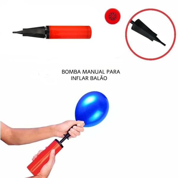 Imagem de Kit 2 Bomba Manual De Encher Balão Inflador De Bexiga