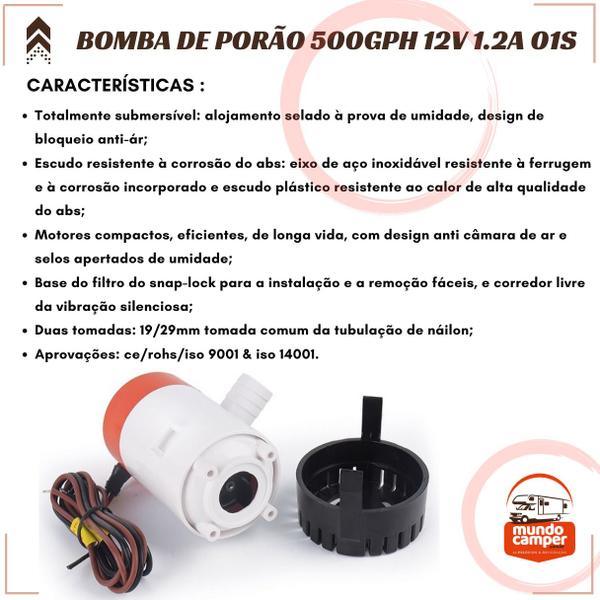 Imagem de Kit 2 Bombas De Porão Seaflo 500 Gph 1.890 LPM 12V Barco