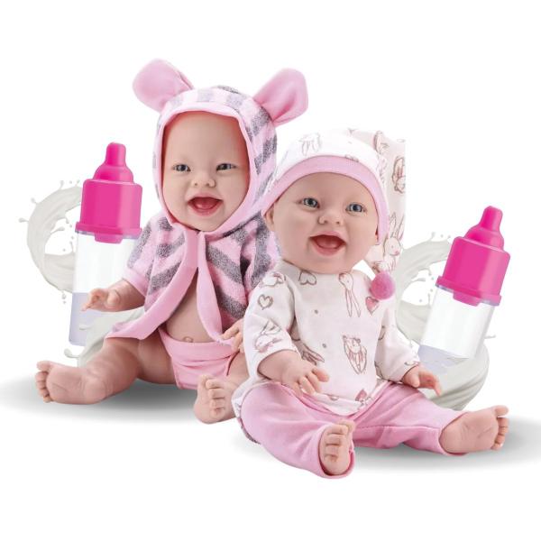 Imagem de Kit 2 Bonecas Baby Babilina Banho + Soninho + Mamadeirinha