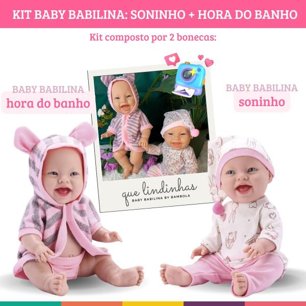 Imagem de Kit 2 Bonecas Baby Babilina Soninho + Banho Bambola