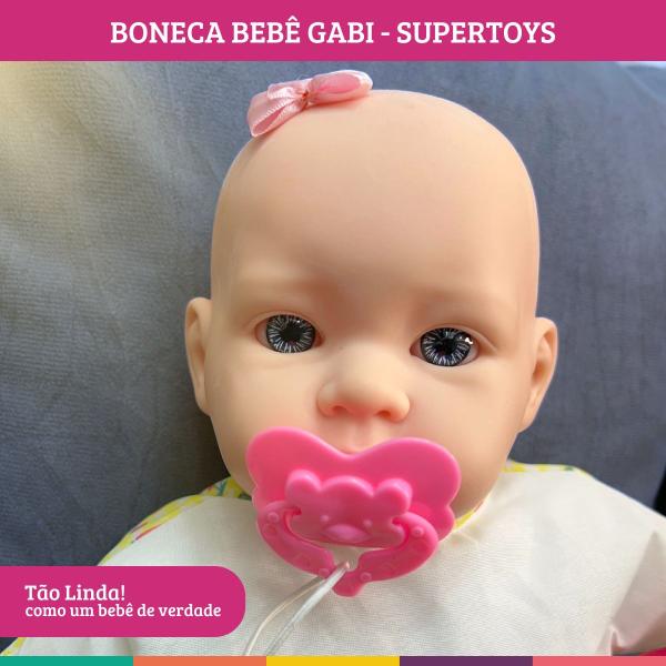 Imagem de Kit 2 Bonecas Bebê Gabi Rostinho Realista Bebezão Supertoys