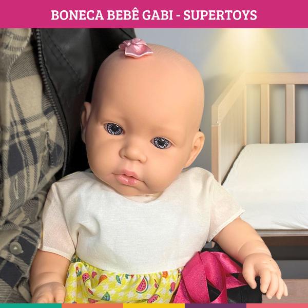 Imagem de Kit 2 Bonecas Bebê Gabi Rostinho Realista Bebezão Supertoys