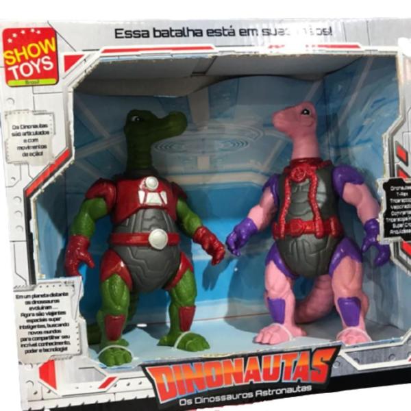 Imagem de Kit 2 Boneco Dinosauro Dinonautas Show Toys Crocky e Linx 36