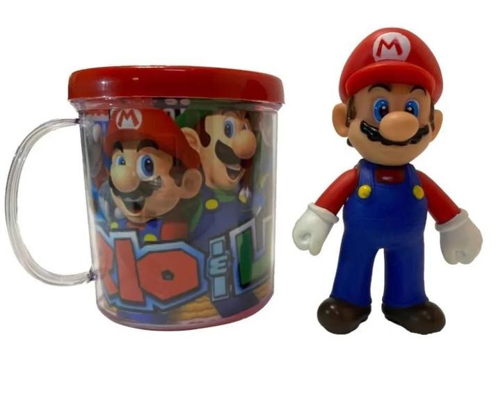 Imagem de Kit 2 Bonecos Mario E Luigi + Canecas Personalizadas