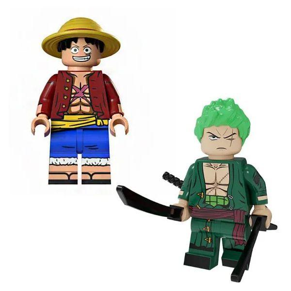 Imagem de Kit 2 bonecos one piece luffy e rorona zoro blocos de montar