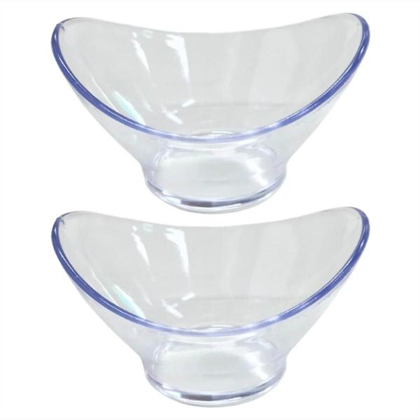 Imagem de Kit 2 Bowl Acrílico Alimentos Petisco 600ml Transparente