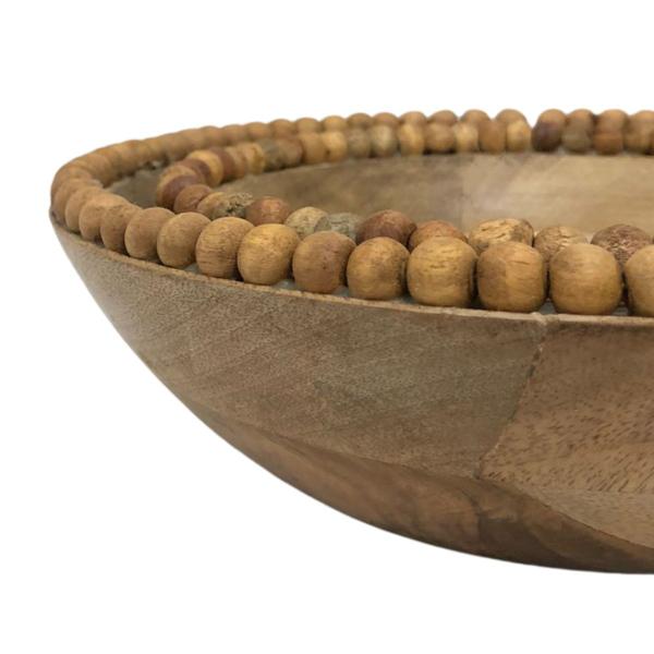 Imagem de Kit 2 Bowl Decorativo Wood Bolinhas em Madeira Natural 26/20CM