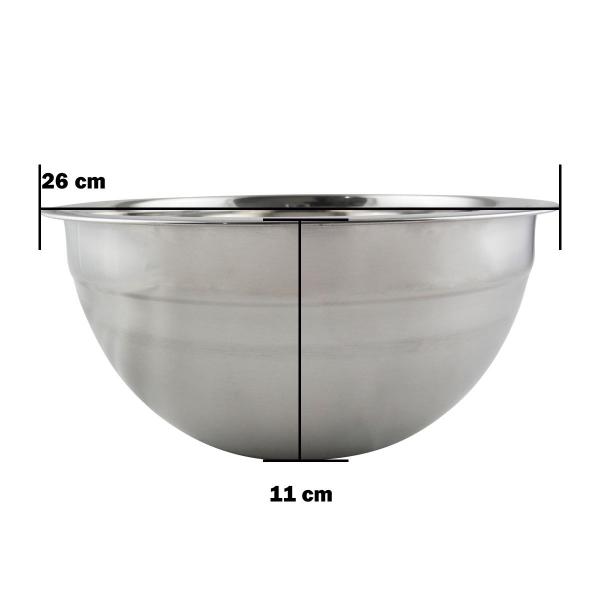 Imagem de Kit 2 Bowl Tigela Mixing em Aço Inox duas peças 26cm e 30cm