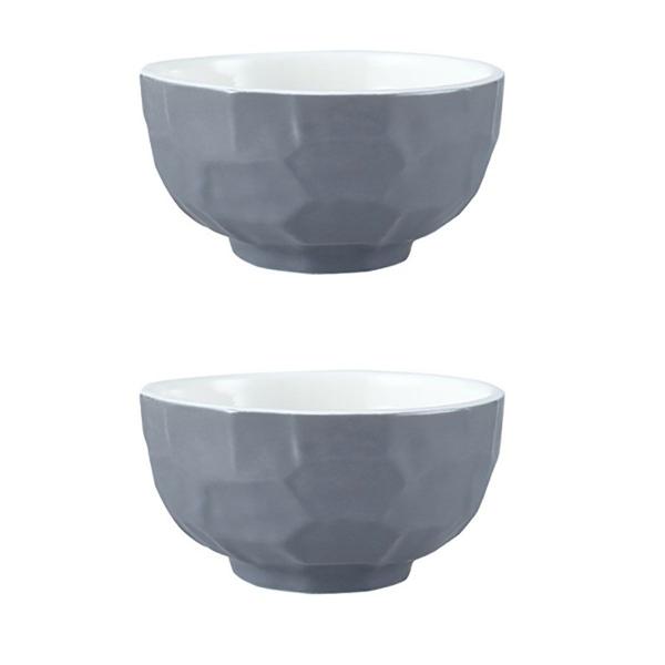 Imagem de Kit 2 Bowls Porcelana Cinza Para Cozinha 250 Ml