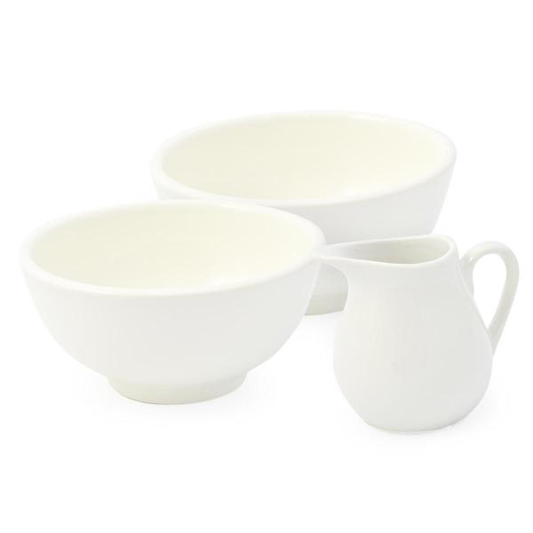 Imagem de Kit 2 Bowls Tigela E Mini Jarra Para Sobremesas Branco