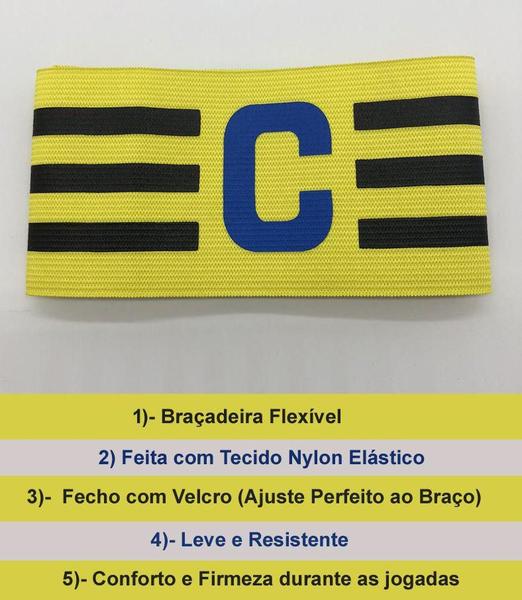 Imagem de Kit 2 Braçadeiras Faixa de Capitão Elástica de Futebol