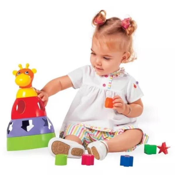 Imagem de Kit 2 Brinquedo Educativo Encaixar Empilhar Bebê 1 ano Presente Menino Menina Criança Didatico Cubo