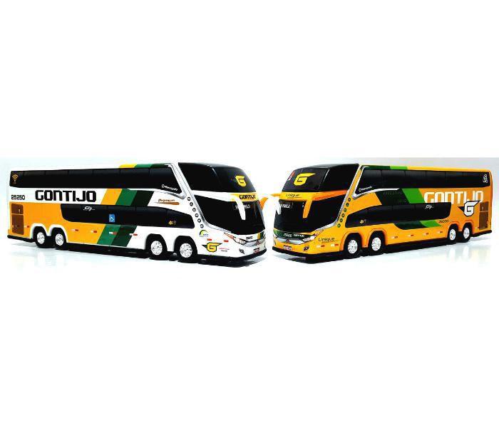 Imagem de Kit 2 Brinquedo Miniatura Ônibus Gontijo Coleções 30Cm