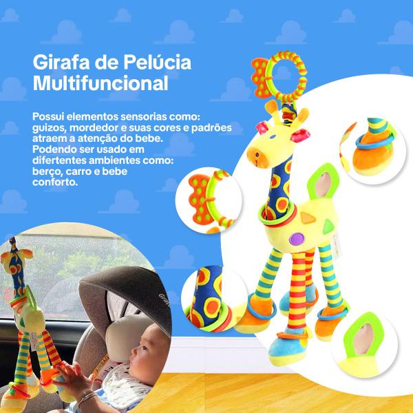 Imagem de Kit 2 Brinquedo Pelúcia Mobile Girafa E Chave Musical Bebê