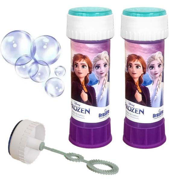 Imagem de Kit 2 Brinquedos de Bolhas de Sabão Frozen Anna e Elsa Original