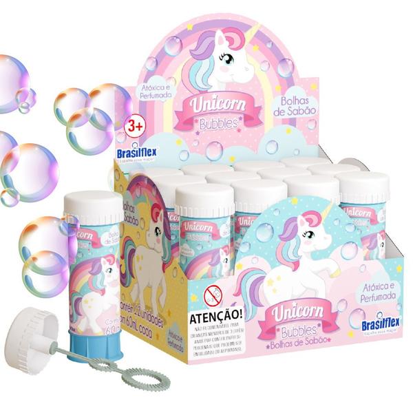 Imagem de Kit 2 Brinquedos de Fazer Bolhas de Sabão Infantil de Unicórnio