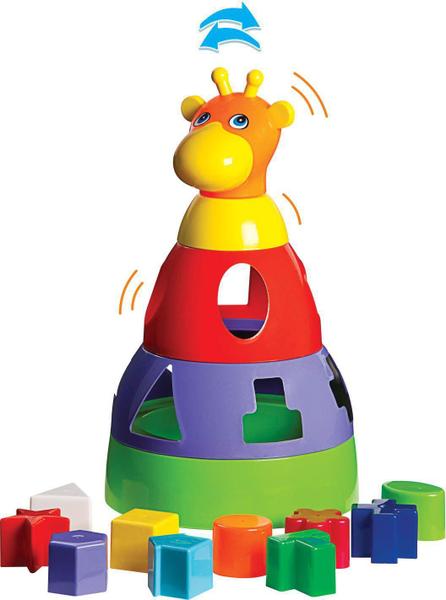 Imagem de Kit 2 Brinquedos Para Bebês Girafa + BasketBall