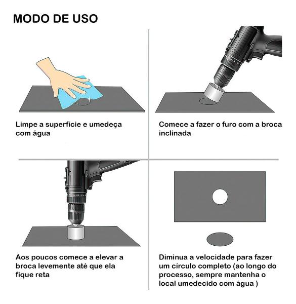 Imagem de KIT 2 Broca Serra Copo Diamantada 16mm P/ Vidro Cerâmica Mtx