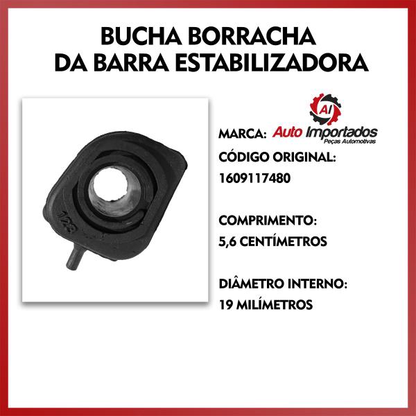 Imagem de Kit 2 Bucha Barra Estabilizadora e Bieleta Tirante Amortecedor Dianteiro Citroen Aircross 2010 2011 2012 2013 2014 2015