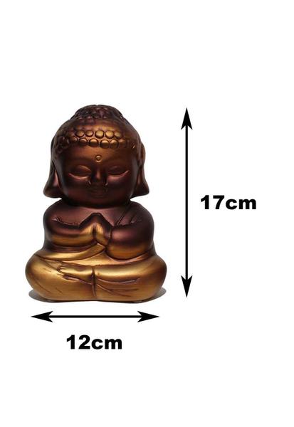 Imagem de Kit 2 Buda Hindu Tibetano Tailandês Em Cerâmica Dourado 17cm