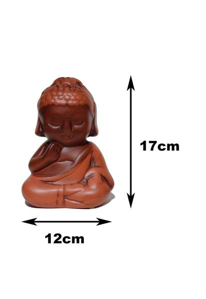 Imagem de Kit 2 Buda Hindu Tibetano Tailandês Em Cerâmica Marrom 17cm