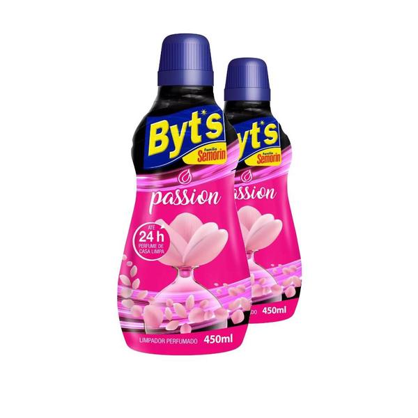 Kit 2 Byts Limpador Perfumado Passion 450ml 24h de perfume - Semorin Imagem de Kit 2 Byts Limpador Perfumado Passion 450ml 24h de perfume